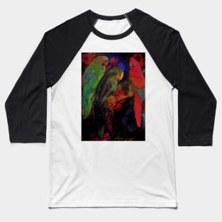 TROPICAL TRIO MACAW PARROT DECO POSTER ART PRINT EXOTIC DESIGN Baseball T-Shirt